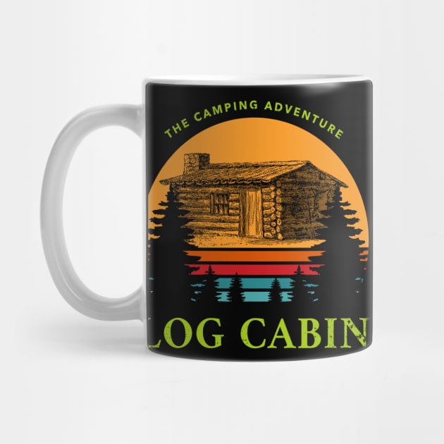 Log Cabin Camping Adventure Slasher Horror Halloween Design by Up 4 Tee